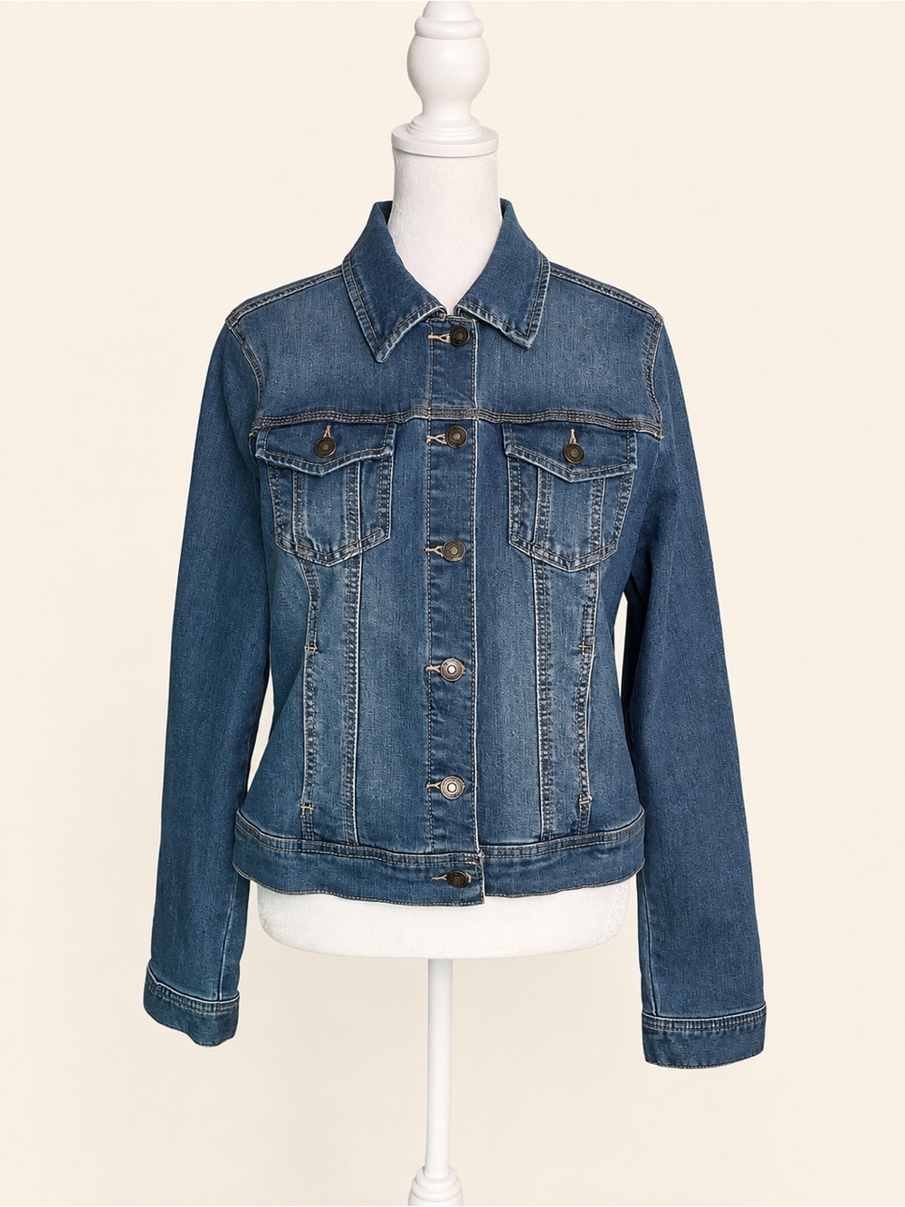 🩵✨ Artisan NY Y2K Fitted Jean Jacket • MED